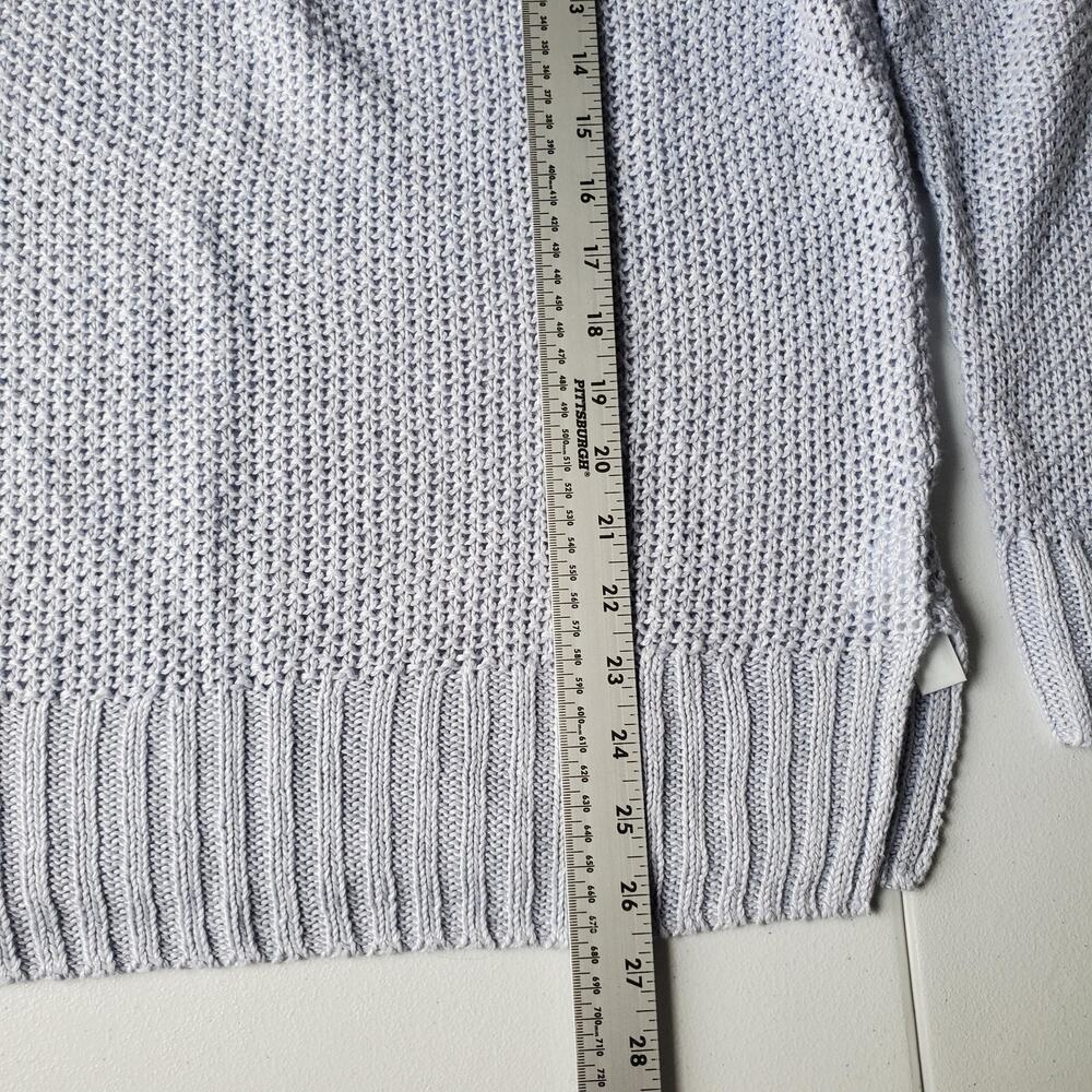 J Crew Sweater Womens Medium blue 100% Linen Crew Neck Knit Pullover Textured - Picture 6 of 10